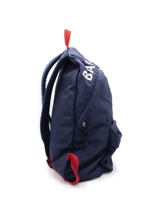 Balenciaga Logo Embroidery Backpack Navy Red Nylon Silver main image 4